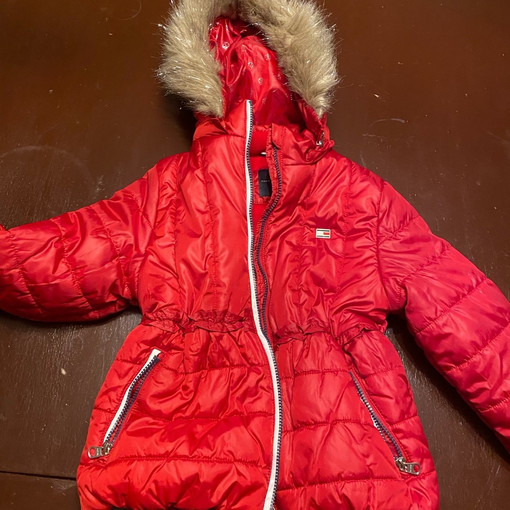 Girls red Tommy Hilfiger coat